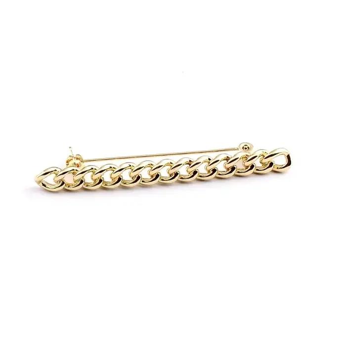 Broche Chaîne Vide Couleur Or Bijou Mode Accessoire Vêtement Mariage Occasion Spéciale Polyvalente Geométrique Unisexe