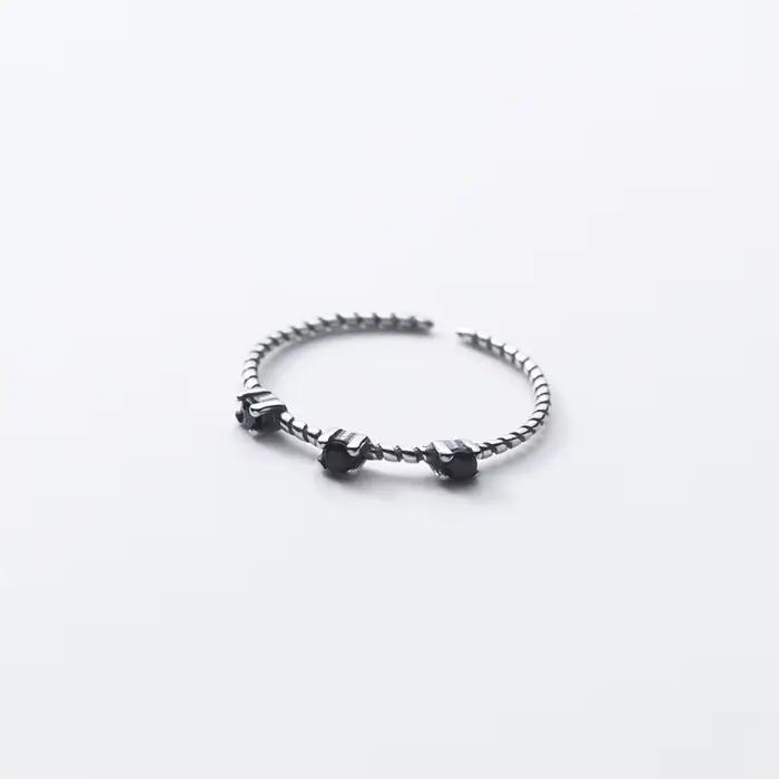ANENJERY Rose fleur anneau ouvert pour les femmes personnalité corée Niche Design Thai argent rétro bague femme anel anillo