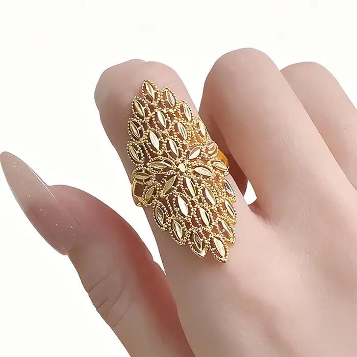 Huitan – bague creuse de couleur or pour femmes