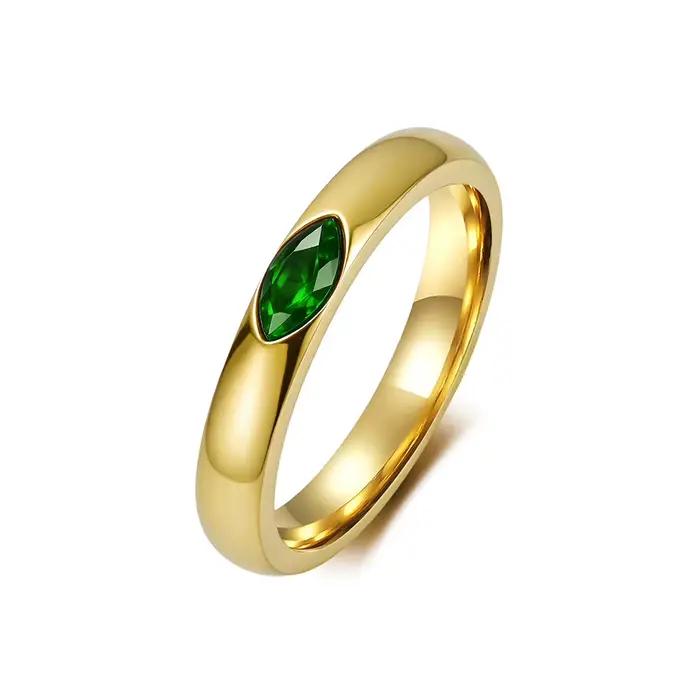 Bague en cristal taille marquise anti-ternissement pour femme