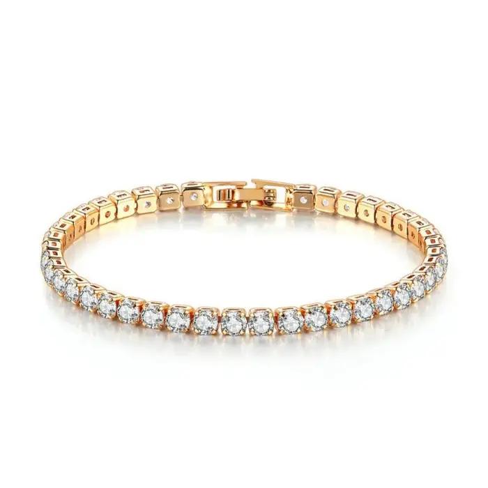 Bracelet de tennis en argent sterling 925 sertie de zirconium blanc élégant pour femme style sportif occasions spéciales