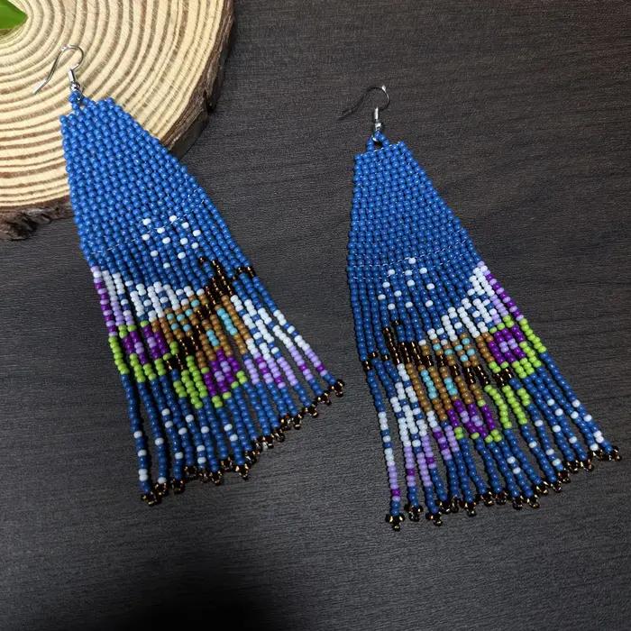 Boucles d'oreilles pendantes style indien