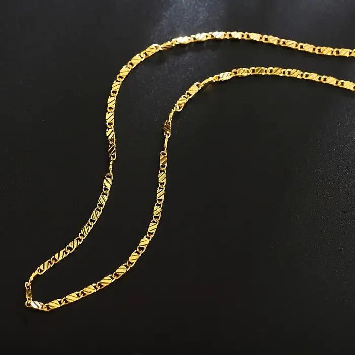 Colliers à chaîne plate avec breloque couleur or 18 carats