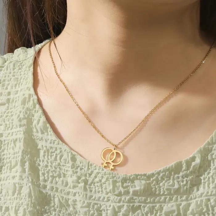 Amaxer Venus collier Vintage femme symbole pendentif colliers pour femmes chaîne tour de cou Protection fête bijoux ami cadeau