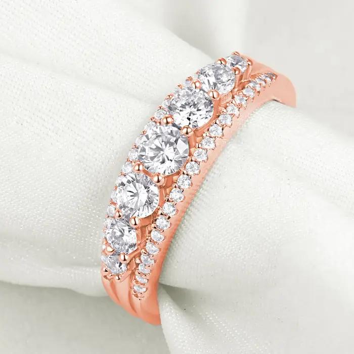 Newshe-Bague de fiançailles en argent regardé 925 pour femme