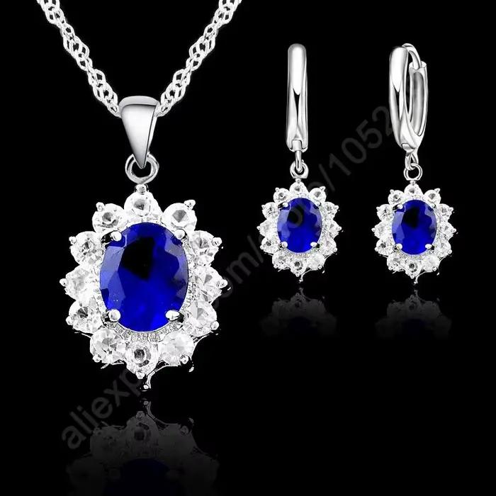 Ensemble de bijoux en argent Sterling 925, élégant, en forme de fleur, cristal, zircone cubique, col