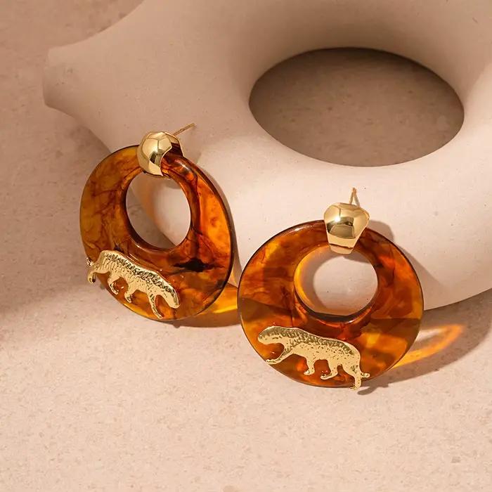 Bague Maillard Vintage incrustée de léopard et de tigre