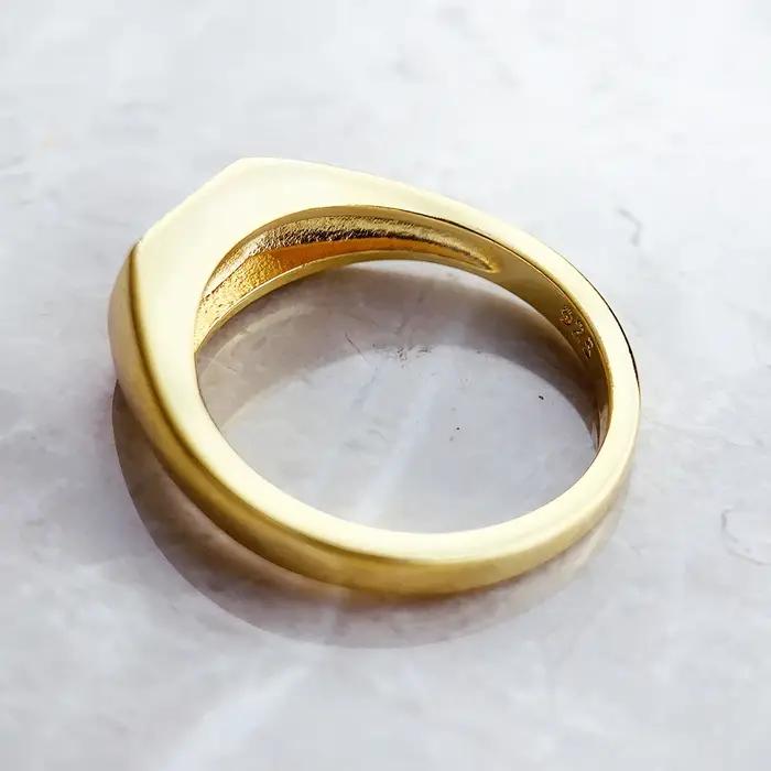 Bague chevalière Vintage étoile or Style européen