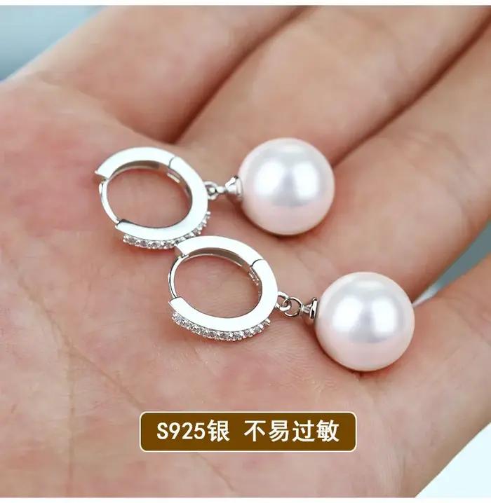 Boucles d'oreilles en perles d'eau douce naturelles 925 Sterling pour femmes élégantes occasions festives avec certificat officiel