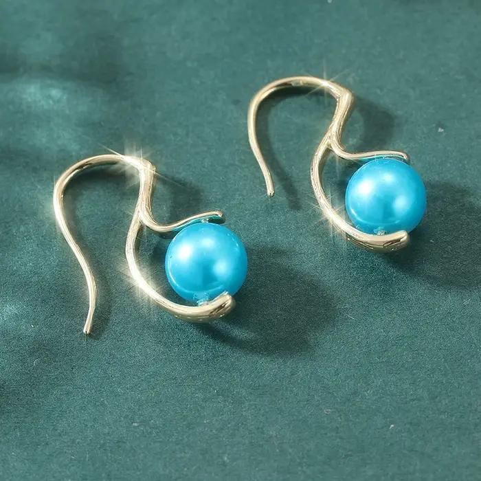 Boucles d'oreilles pendantes irrégulières tendance couleur or pour femmes