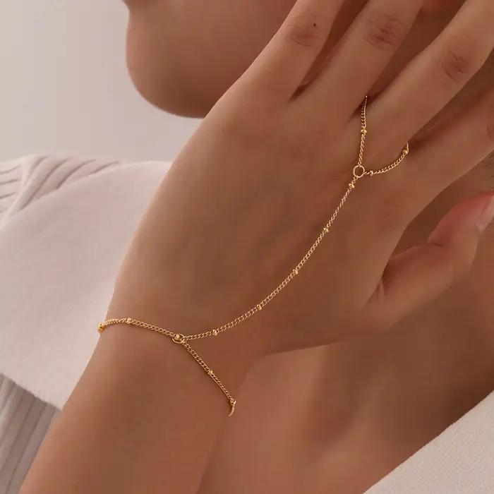JOLady-Bracelet de Poignet Vintage Exquis pour Femme, Bague, Breloques, Perles, Ensemble de Bijoux Chimaestiques
