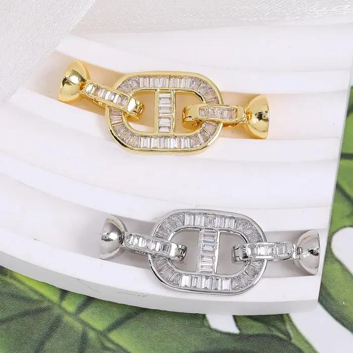 Juya 18K véritable plaqué or fabrication de bijoux montages à la main créatif connecteur attaches perle perles fermoirs accessoires fournitures