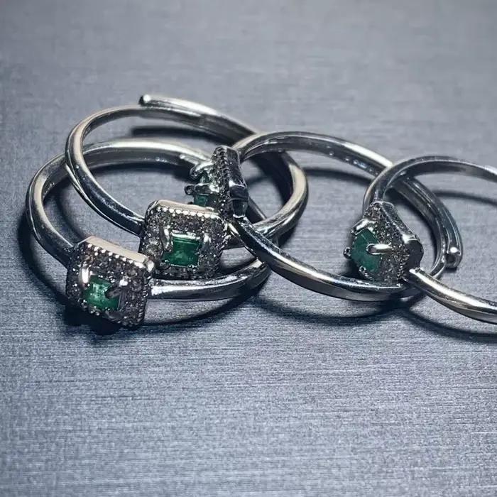 Bague en émeraude naturelle ajustable 60 carats pour femme style romantique vintage élégante à offrir pour occasions spéciales
