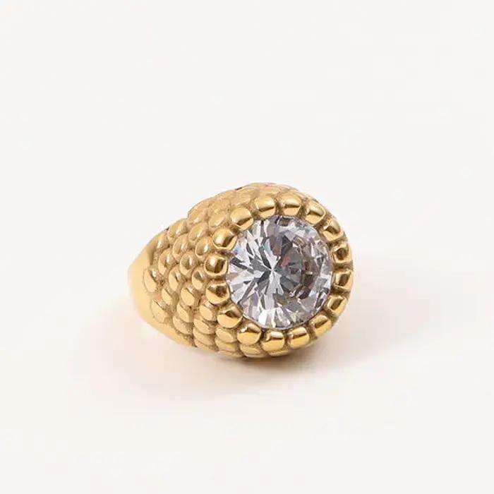 Grands anneaux chevalets en Zircon pour femmes, en acier inoxydable, bijoux simples, délicats et élé