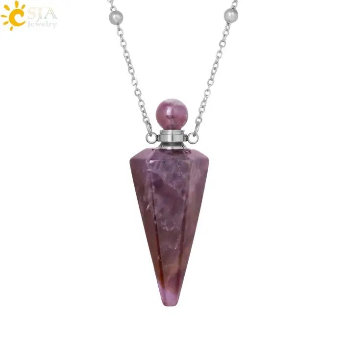 Collier diffuseur d'huiles essentielles en cristal