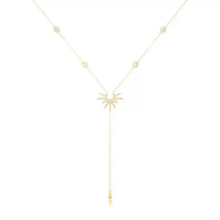 Collier Long à pampilles en forme de Y pour femmes