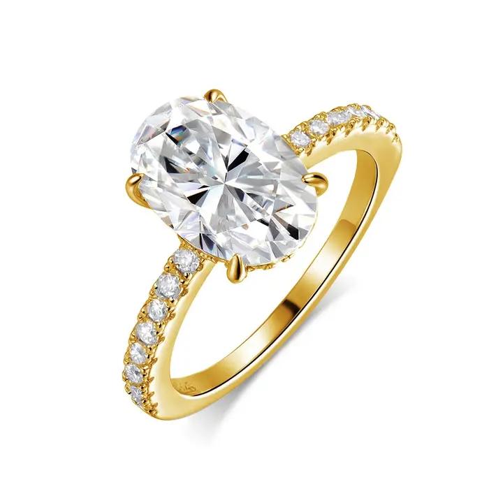 Bague de fiançailles en Moissanite pour femmes