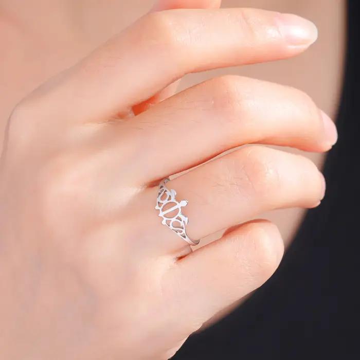 COOLTIME Bague tortue de mer en acier inoxydable pour hommes et femmes