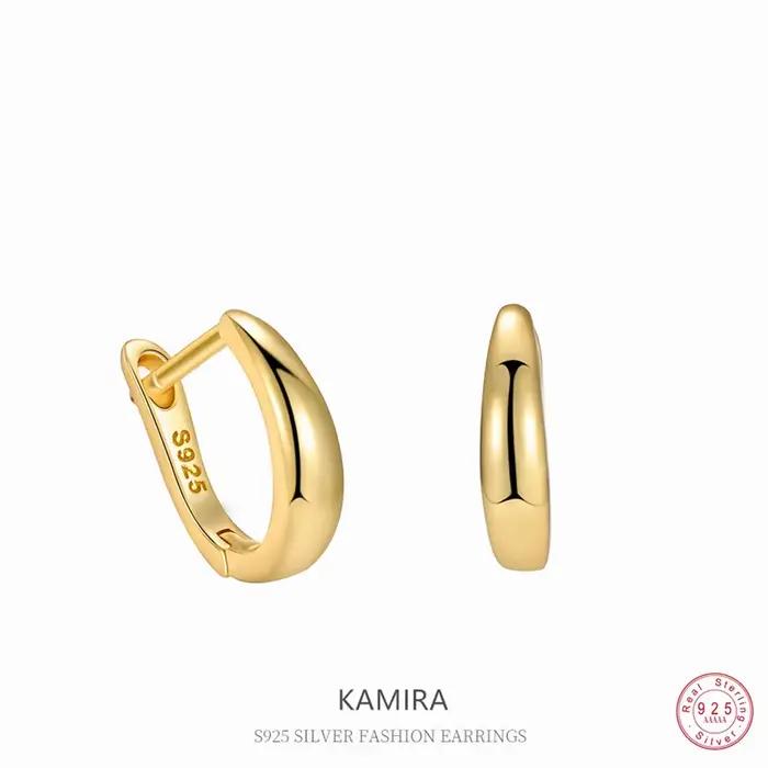 Boucles d'oreilles créoles simples et douces en argent sterling 925 pour femmes occasions spéciales mariage anniversaire party wedding浪漫优雅的女性耳环,适合各种特别场合,如婚礼、周年纪念和派对。