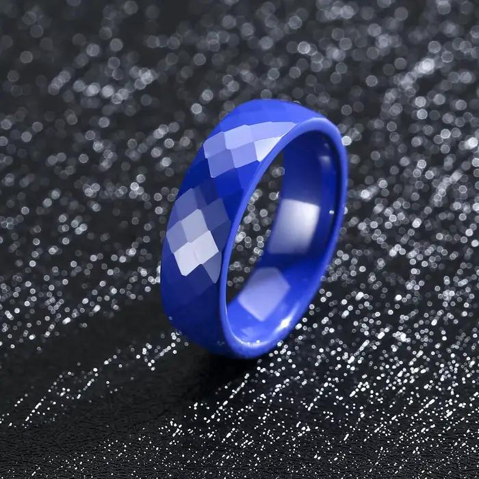 Bague en céramique 6 mm unisexe pour homme et femme, noire, blanche, bleue, verte, rose, violette, simple, alliance de mariage, bague de promesse, hypoallergénique