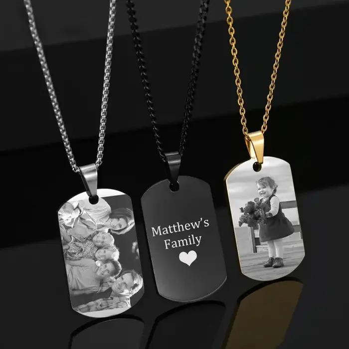 Collier Photo personnalisé avec Photo gravée au Laser