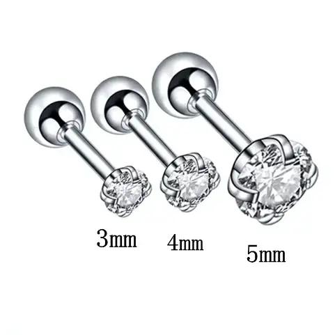 3 paires de boucles d'oreilles rondes classiques en zircone pour femmes