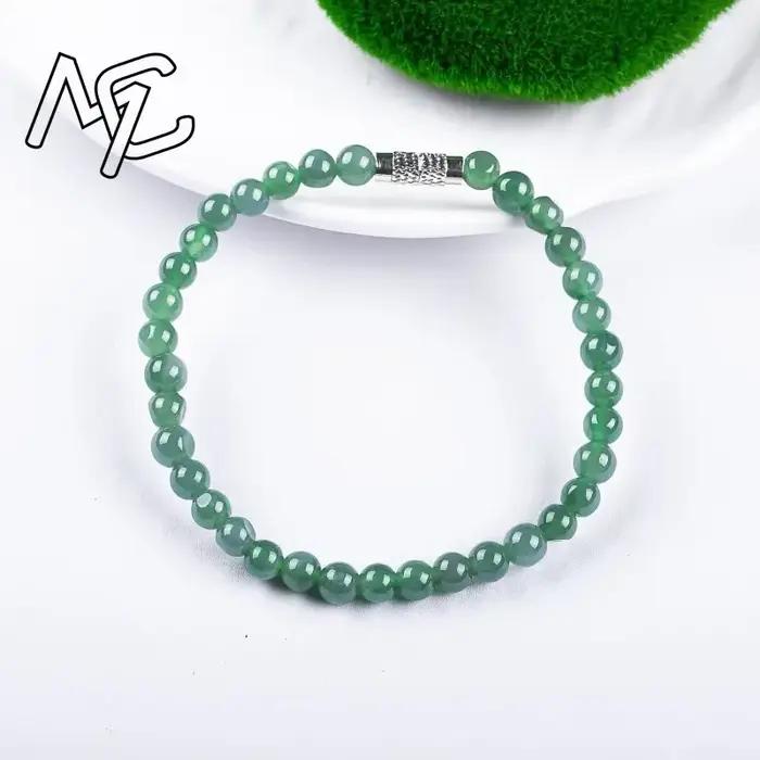 Bracelet de perles en jade naturel véritable ajustable en jadéite bijou vintage élégant à offrir pour femmes occasions spéciales