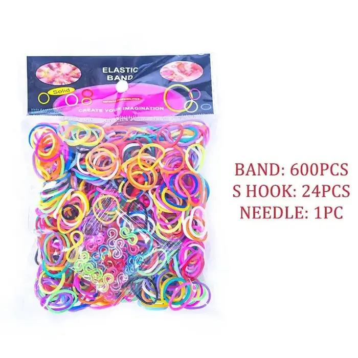 Kit Créatif de Bracelets Arc-en-ciel en Élastiques Colorés avec Crochet – Cadeau DIY pour la Fabrication