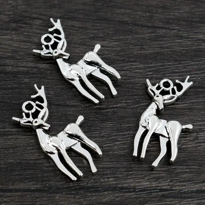 30 pcs / lot 28x13mm Bronze Antique Argent Plaqué Cerf Mignon Pendentif Charmes À La Main: Résultats de bijoux à bricoler soi-même pour Bracelet Collier