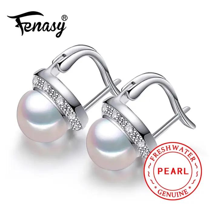 Boucles d'oreilles en perles d'eau douce naturelles pour femmes