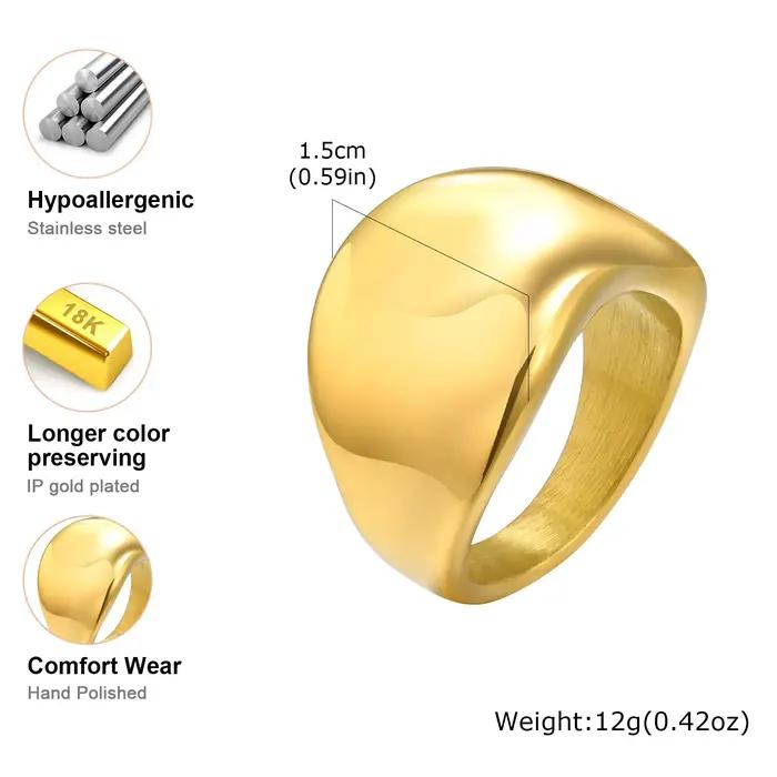 Bague Crépue Géométrique Minimaliste Plaqué Or pour Femme