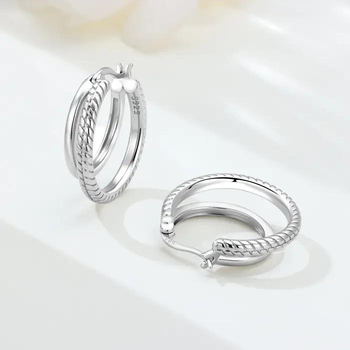 Boucles d'oreilles minimalistes en argent Sterling S925 serties de zirconium blanc pour femmes, cadeau d'anniversaire élégant et tendance
