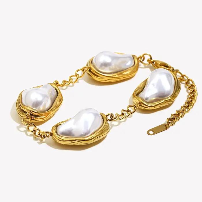 E.B.belle-Bracelets de perles irrégulières de grande taille pour femme