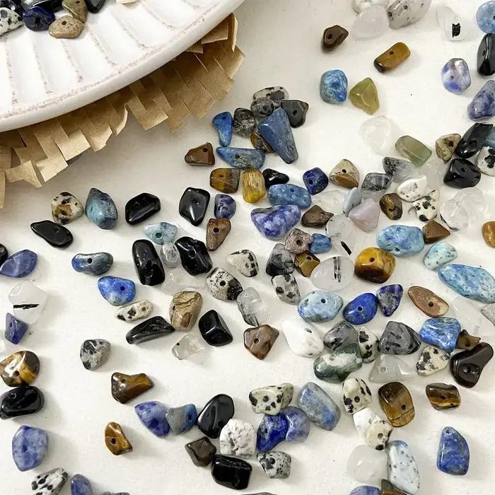 Perles en pierre naturelle de Dalmatien, perles en vrac, fabrication artisanale de bracelets, colliers, accessoires de bijouterie, fournitures d'artisanat