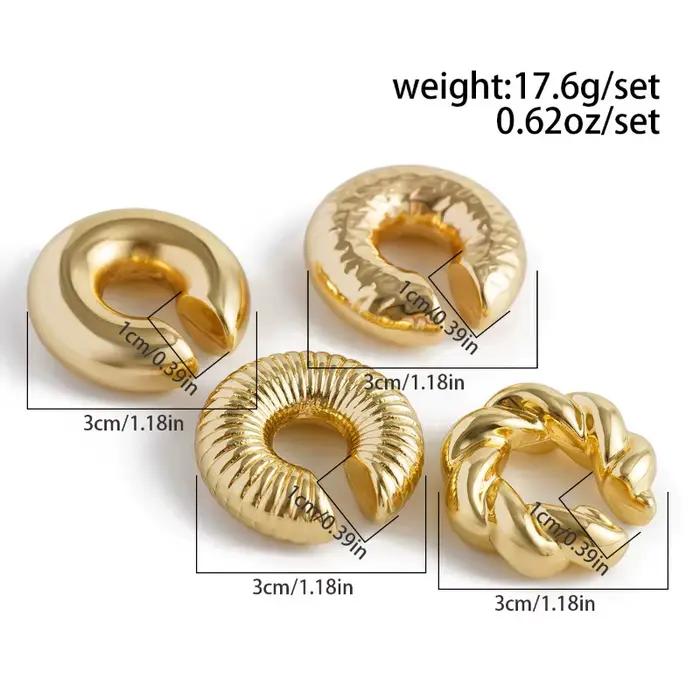 Boucles d'oreilles manchette non-percées en forme de C pour femmes styles hyperboliques occasions spéciales soirée mariage cadeau fantaisie