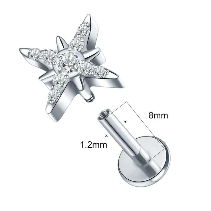 Boucle d'Oreille Tragus Élégante en Titane Pour Femmes Style Mode Bijoux de Corps Piercing Lèvre Boucles d'Oreille Occasions Spéciales