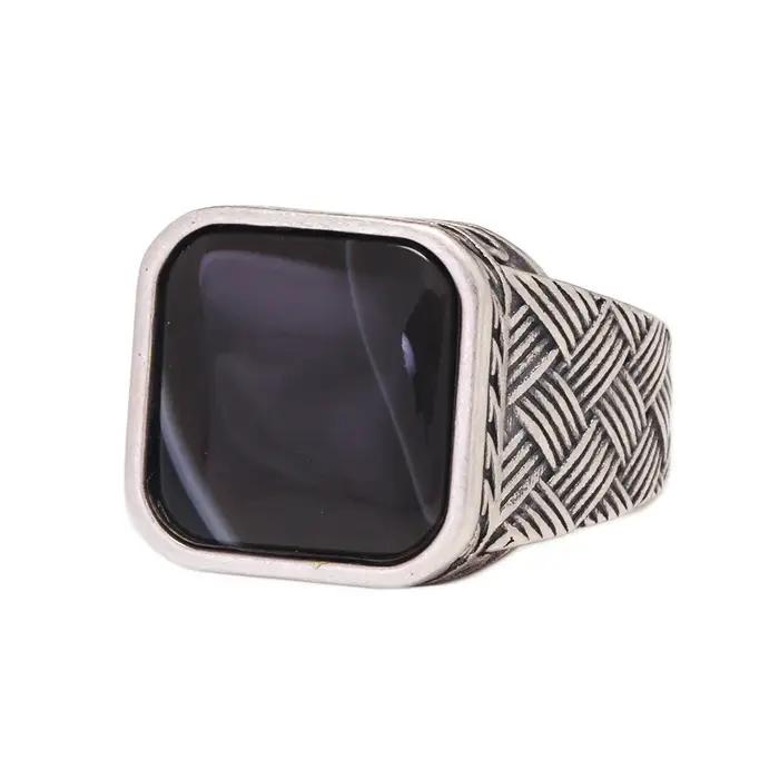 Group bague en argent regardé pur 925 pour homme