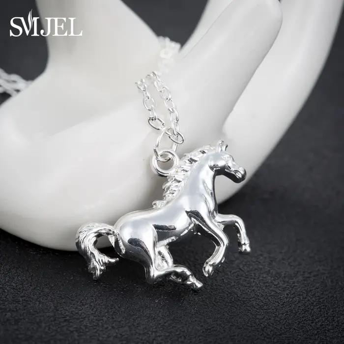 Colliers en métal motif cheval pour femmes et hommes