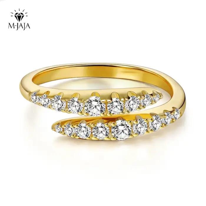 M-JAJA Moissanite serpent bague pour femmes alliance S925 en argent Sterling diamant bagues de fiançailles plaqué or 18K bijoux fins