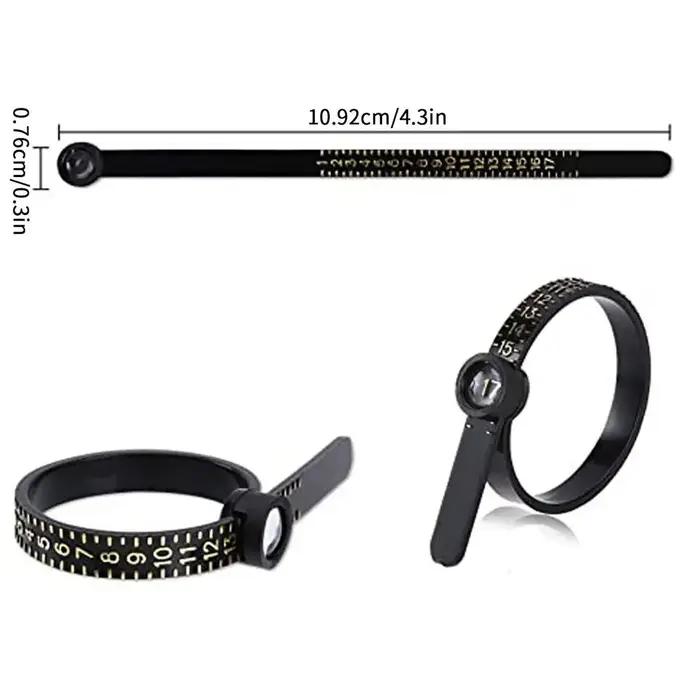 Outil professionnel de mesure de taille de bague avec fenêtre grossissante, outils de mesure de bijo
