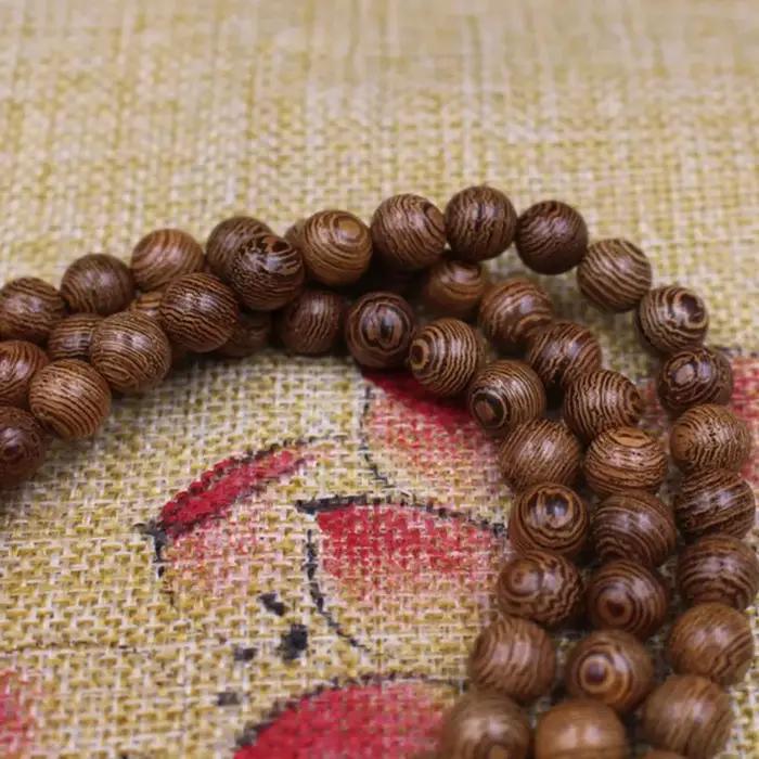 Bracelet Bouddha Mala en Perles de Bois Tibetain Naturel pour Femmes et Hommes Occasions Spirituelles Pratique de Méditation