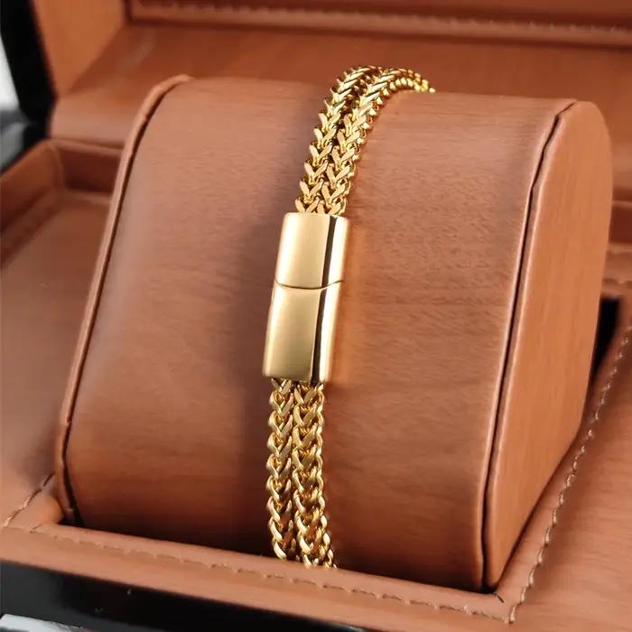 Bracelet chaîne dorée pour hommes et femmes