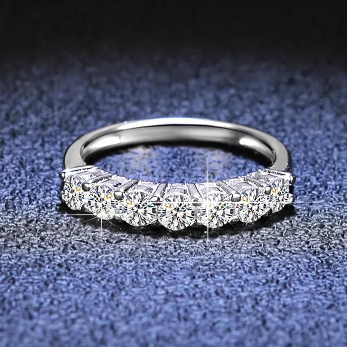BIChain X-Bague empilable en argent S925 avec pierres précieuses pour femme