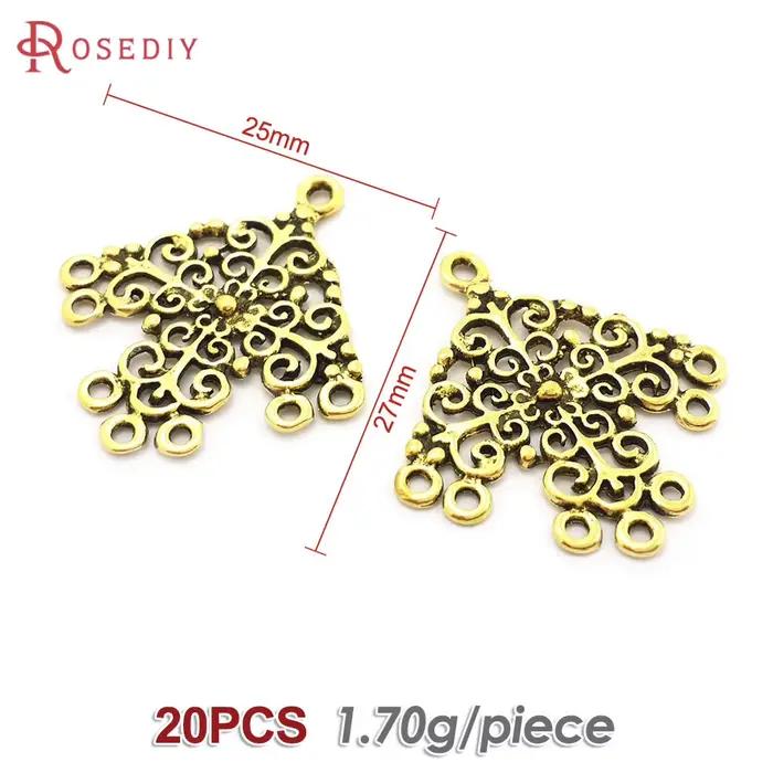 Boucles d'oreilles en alliage de zinc de style vintage pour femmes, bronze antique, breloques de con