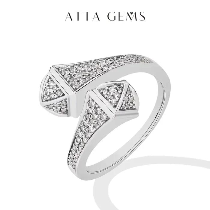 ATTAGEMS Double serpent S925 argent Moissanite anneaux femmes hommes laboratoire diamant bague régla