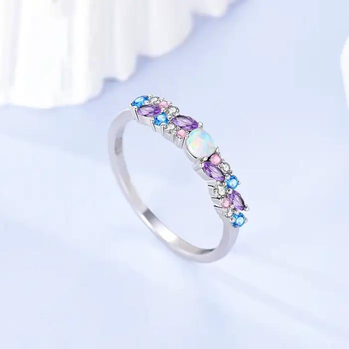 Bague Pandach en argent sterling 925 sertie de zirconium blanc pour femmes, idéale pour les occasions spéciales comme les mariages, fiançailles, anniversaires et plus