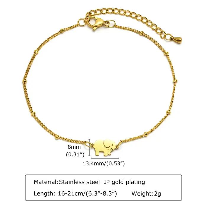 Bracelets à breloques en forme d'éléphant pour femmes