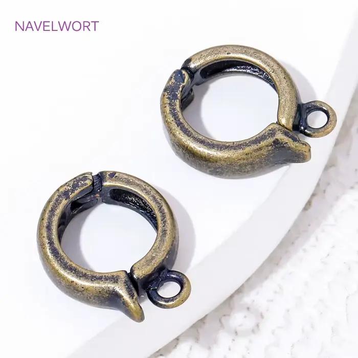 2/4/6 pièces, attaches de pendentif à charnière couleur bronze, connecteurs de fermoirs en laiton pour bijoux, accessoires de bijouterie DIY