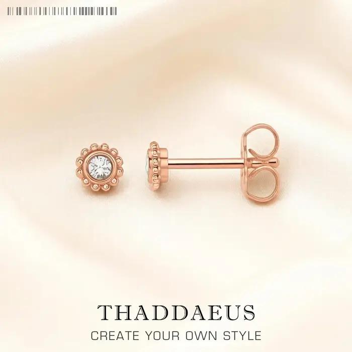Boucles d'oreilles plaquées or Rose, fleur ronde, style bohémien, bijoux fins pour femmes, cadeau en