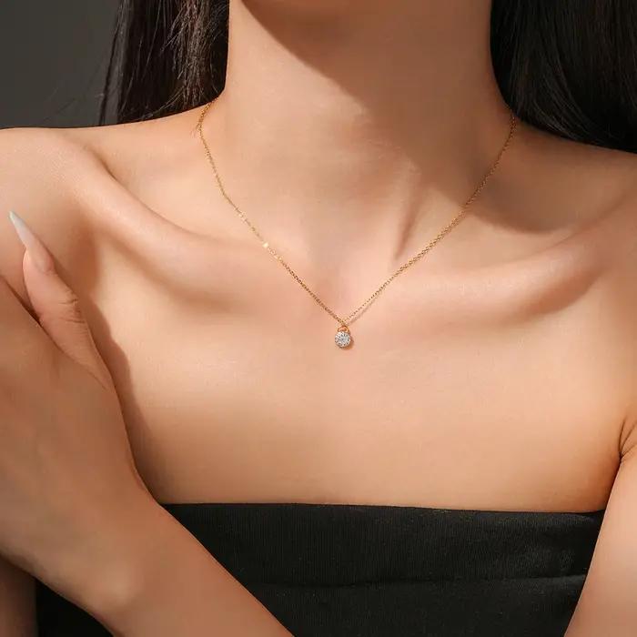 ANDYWEN – collier avec pendentif en argent 925 plaqué or 18 carats, bijoux scintillants en CZ, cadeau élégant pour femmes, vêtements chics au quotidien